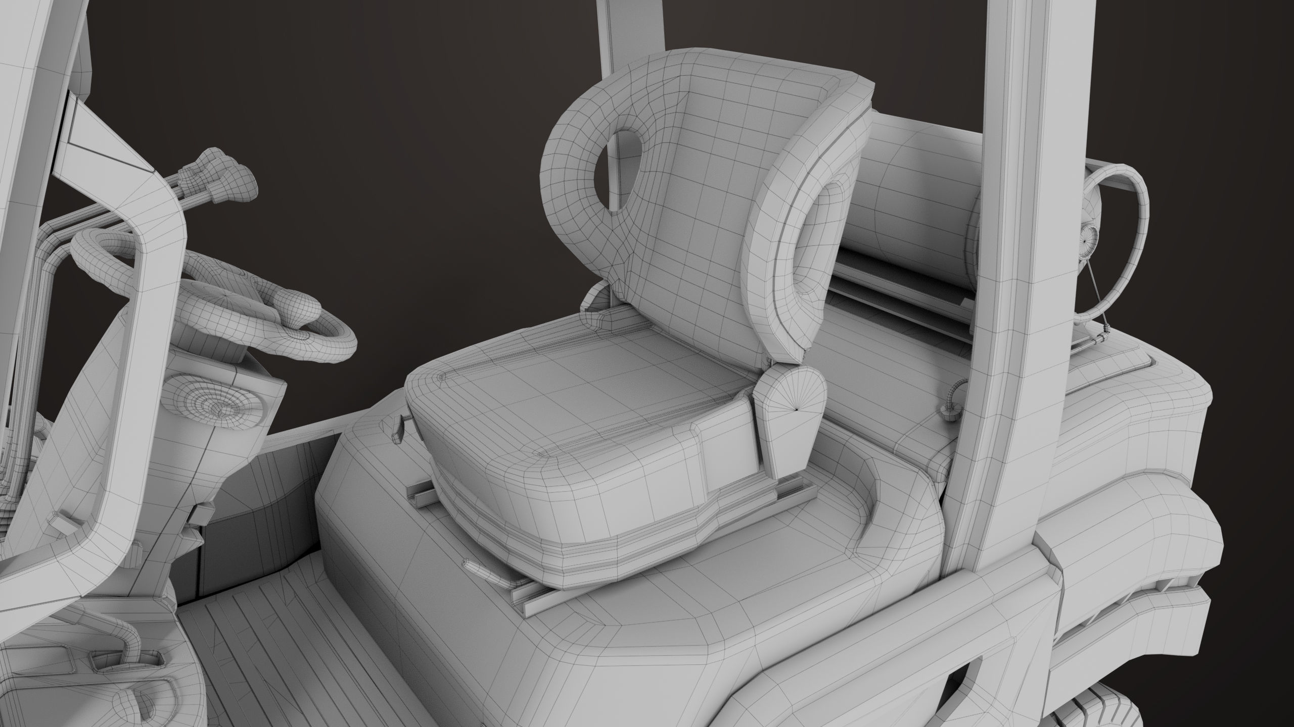 Forklift Truck 02 Orange All PBR Unity UE Textures Low-poly 3D model_39