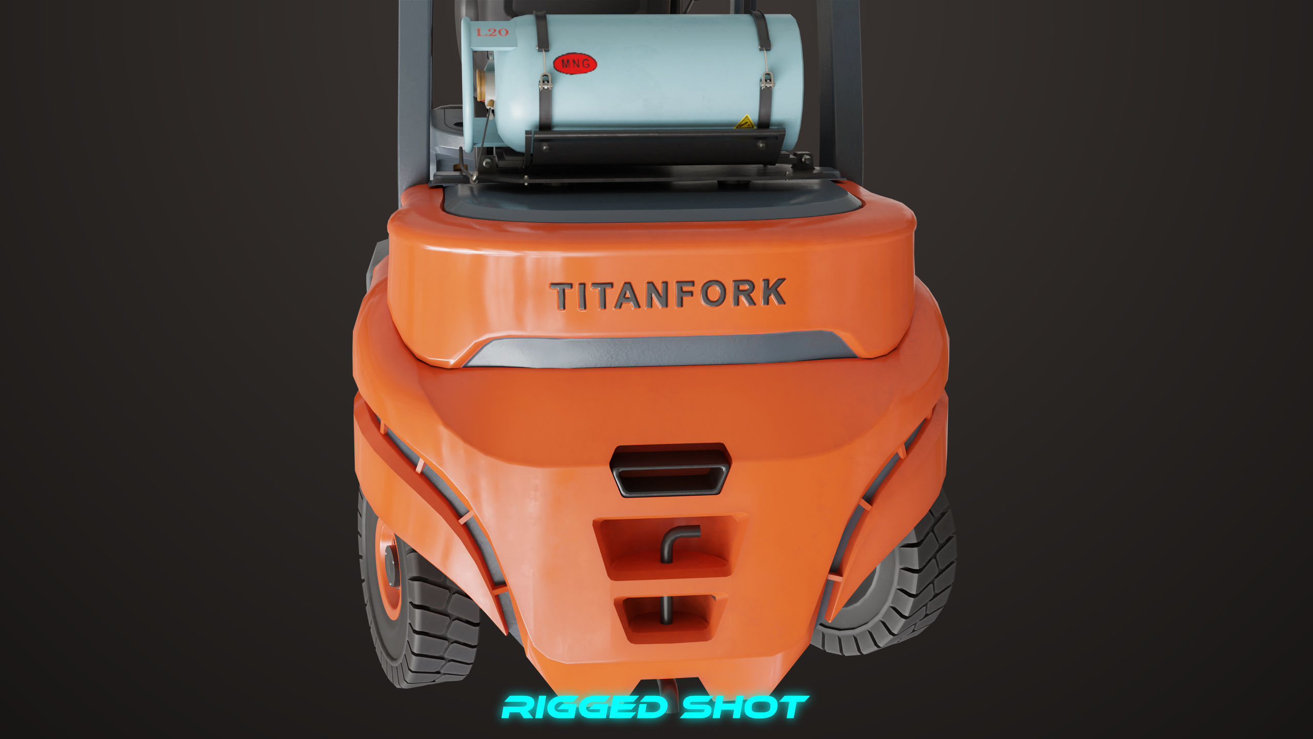 Forklift Truck 02 Orange All PBR Unity UE Textures Low-poly 3D model_31