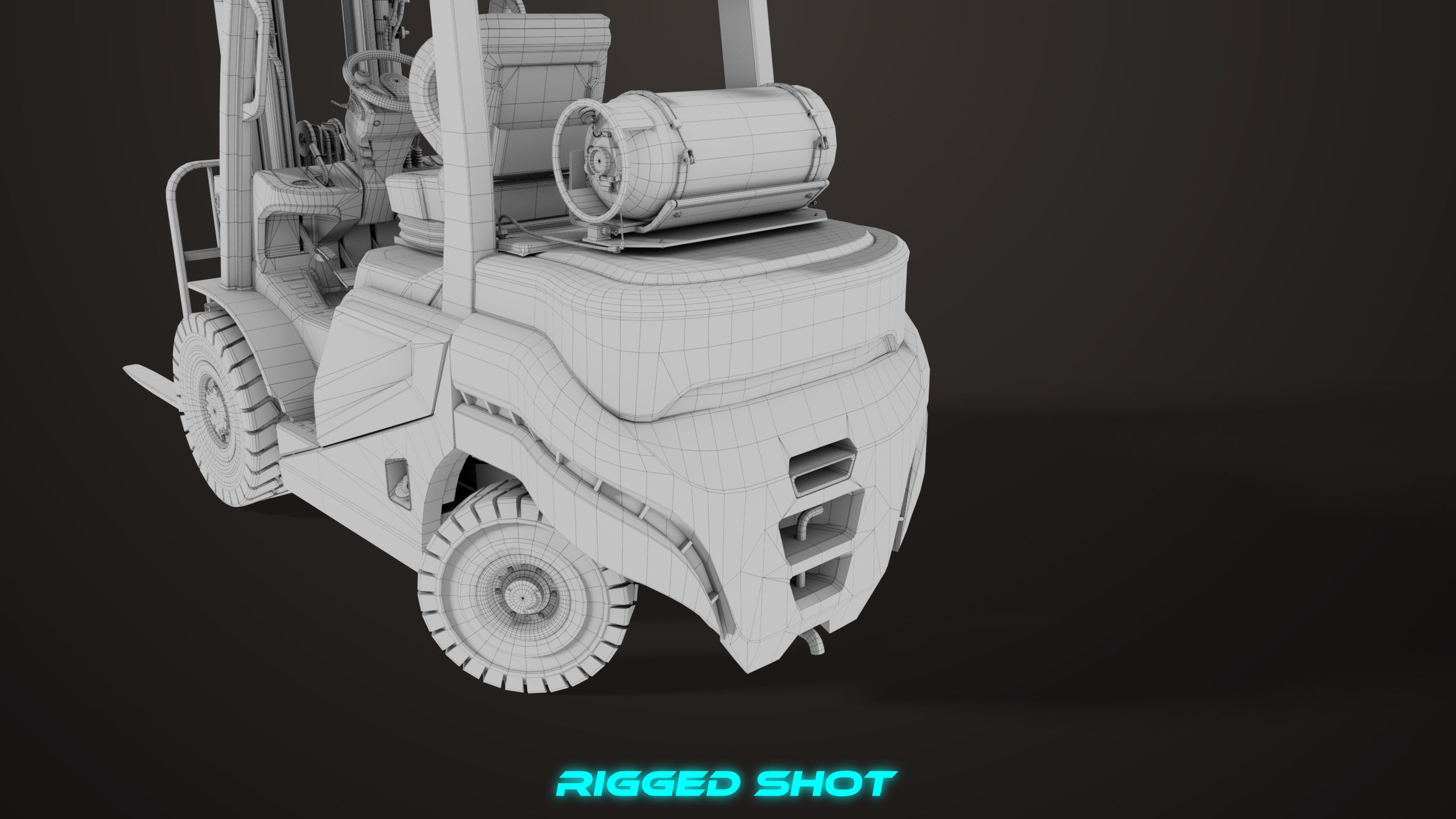 Forklift Truck 02 Orange All PBR Unity UE Textures Low-poly 3D model_50