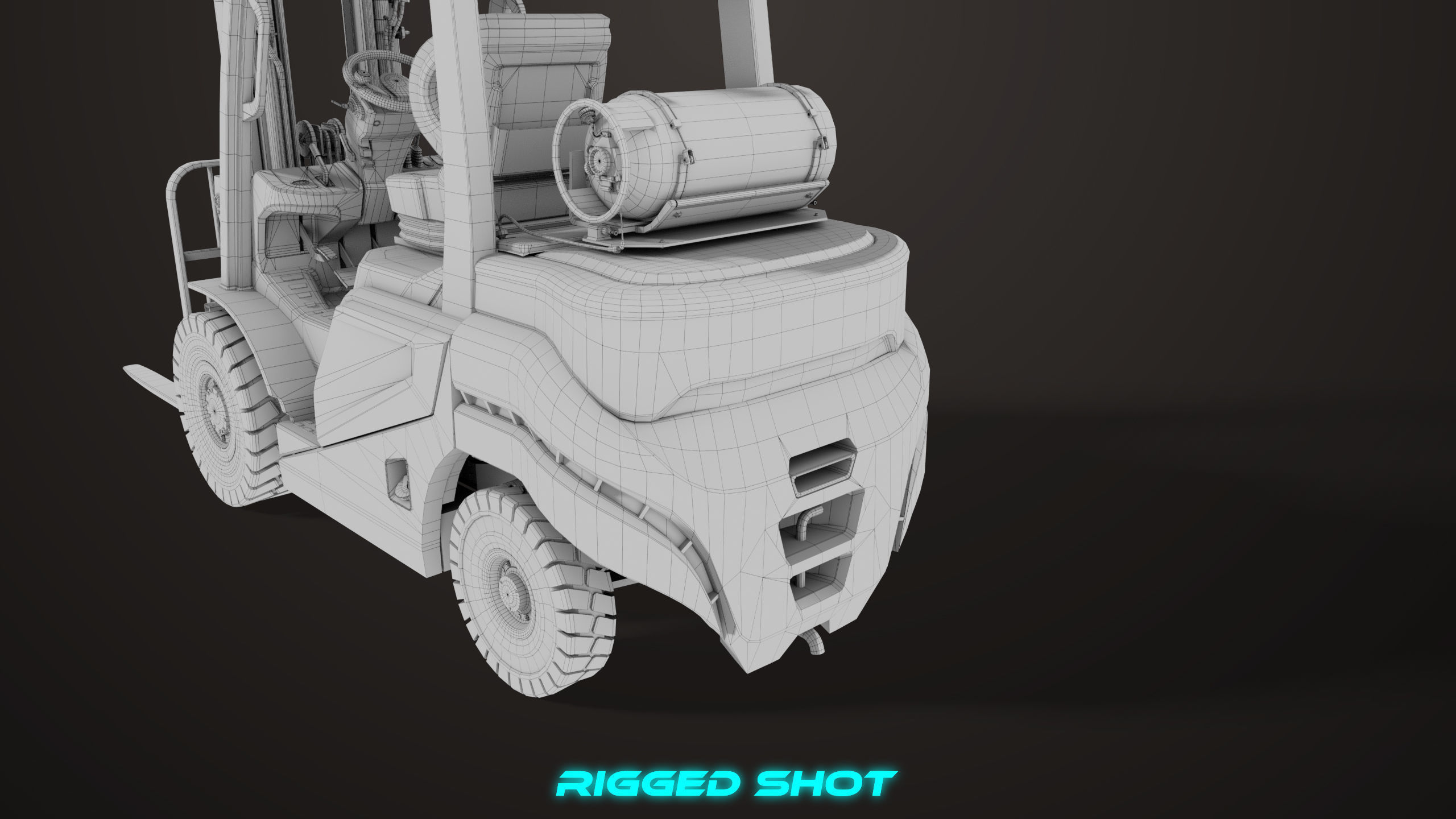 Forklift Truck 02 Orange All PBR Unity UE Textures Low-poly 3D model_48