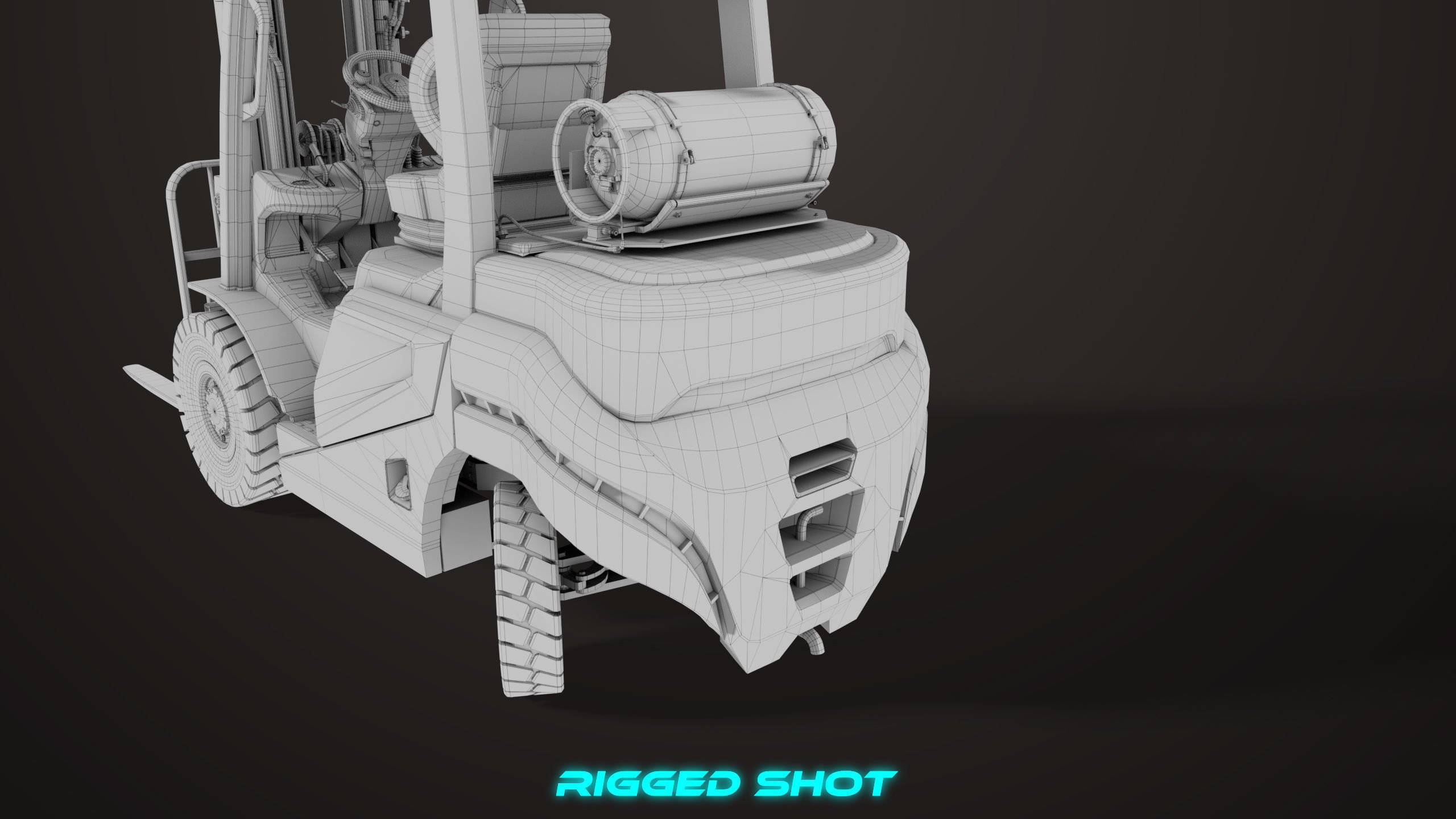 Forklift Truck 02 Orange All PBR Unity UE Textures Low-poly 3D model_49