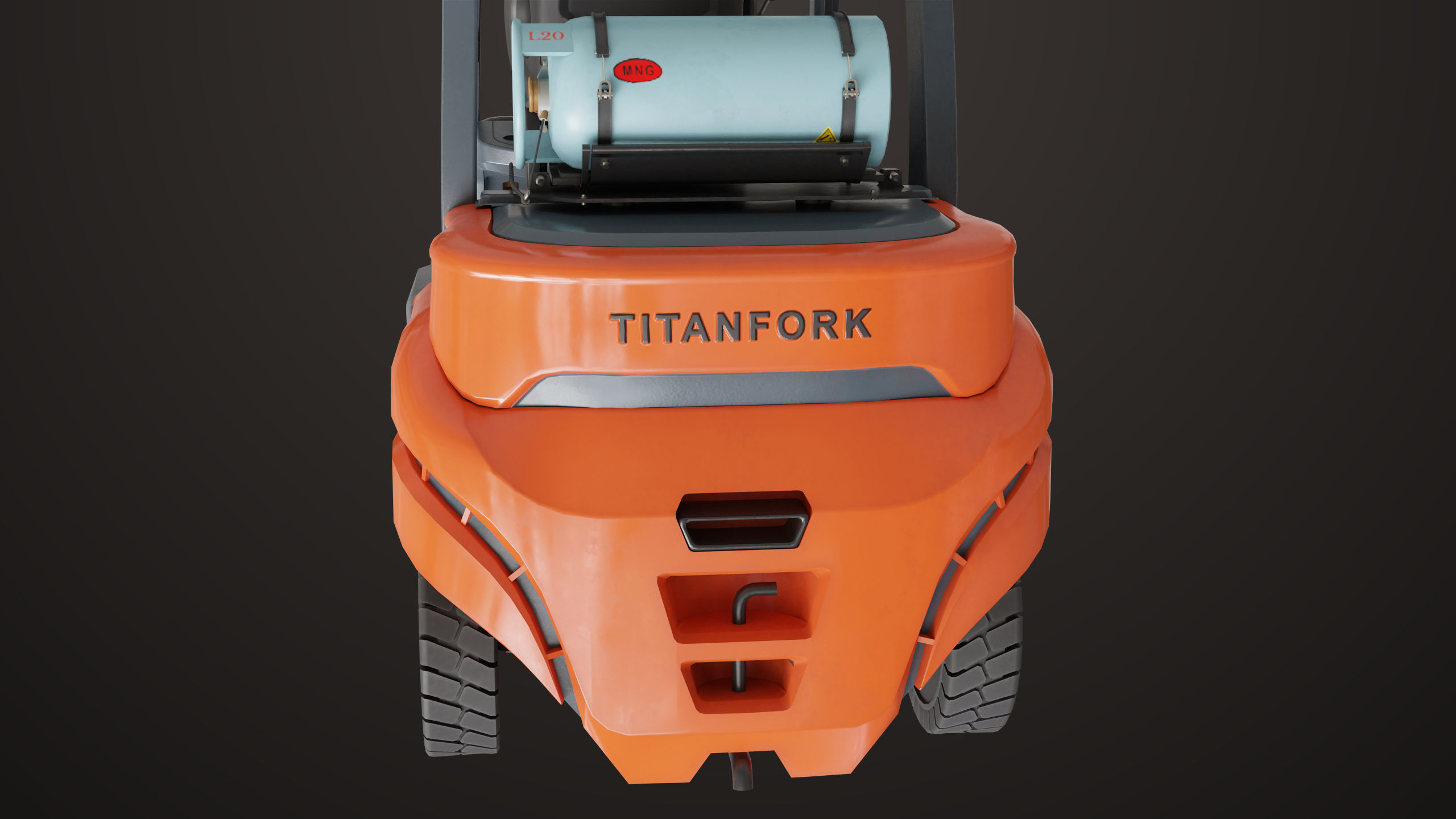 Forklift Truck 02 Orange All PBR Unity UE Textures Low-poly 3D model_29