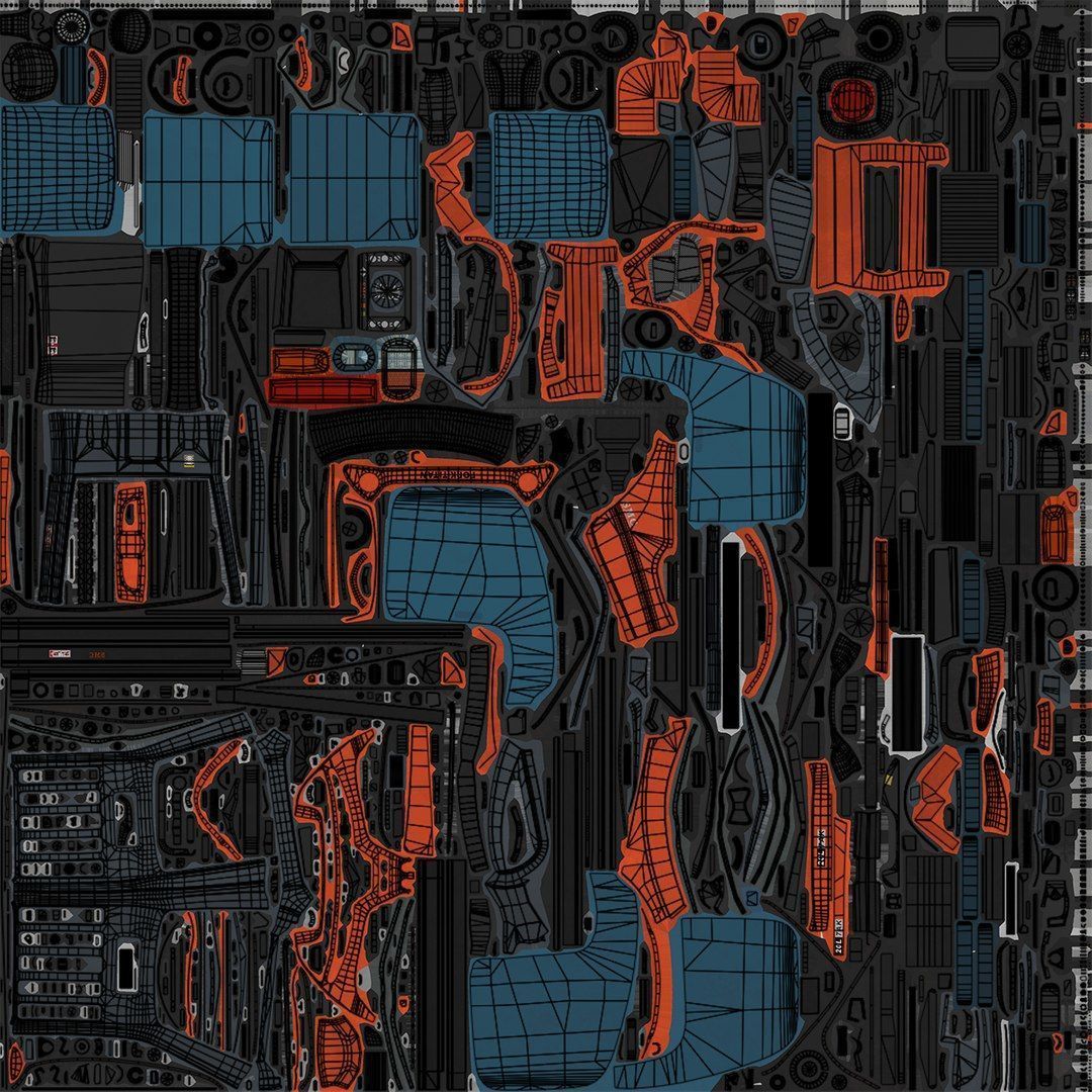 Forklift Truck 02 Orange All PBR Unity UE Textures Low-poly 3D model_57