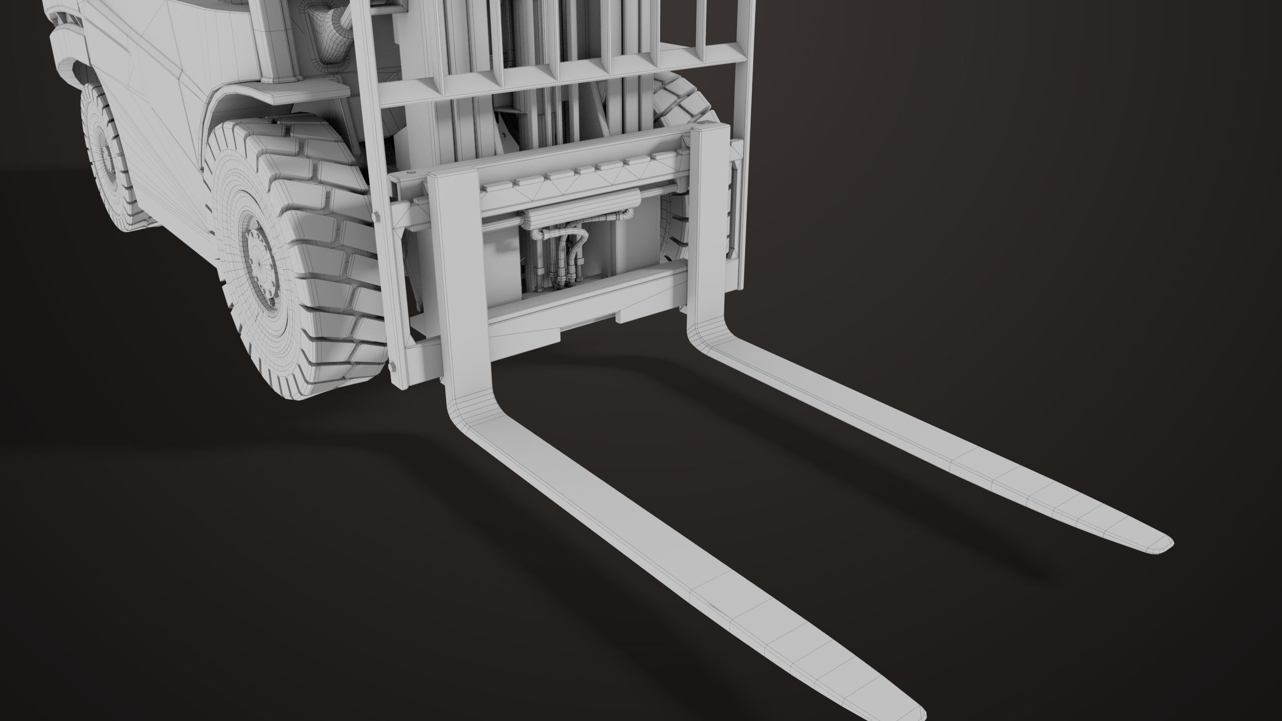 Forklift Truck 02 Orange All PBR Unity UE Textures Low-poly 3D model_40