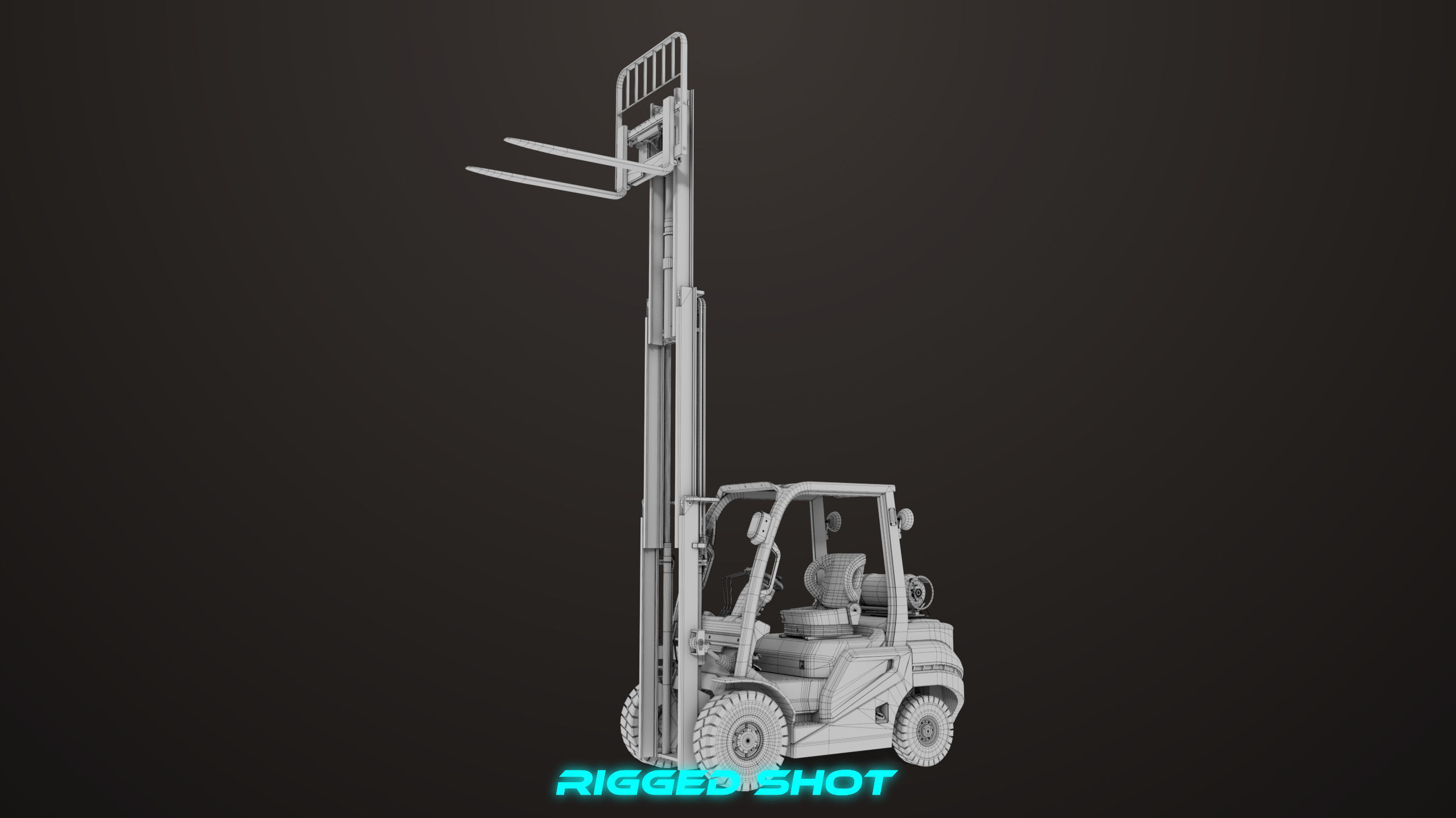 Forklift Truck 02 Orange All PBR Unity UE Textures Low-poly 3D model_44