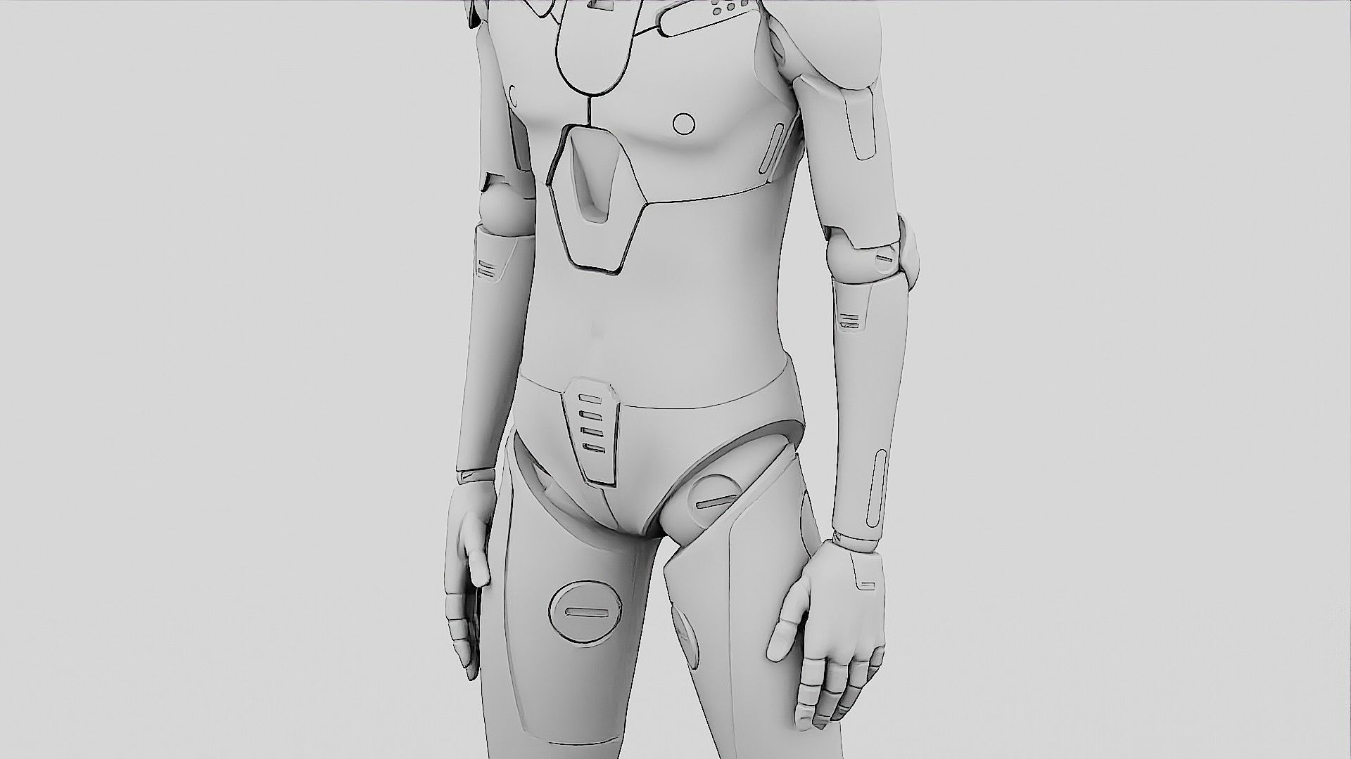 HUMANOID ORPHEUS-E  Rigged for Unreal Engine - Unity - MIXAMO 3D model_36