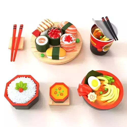 Set of Japanese Food