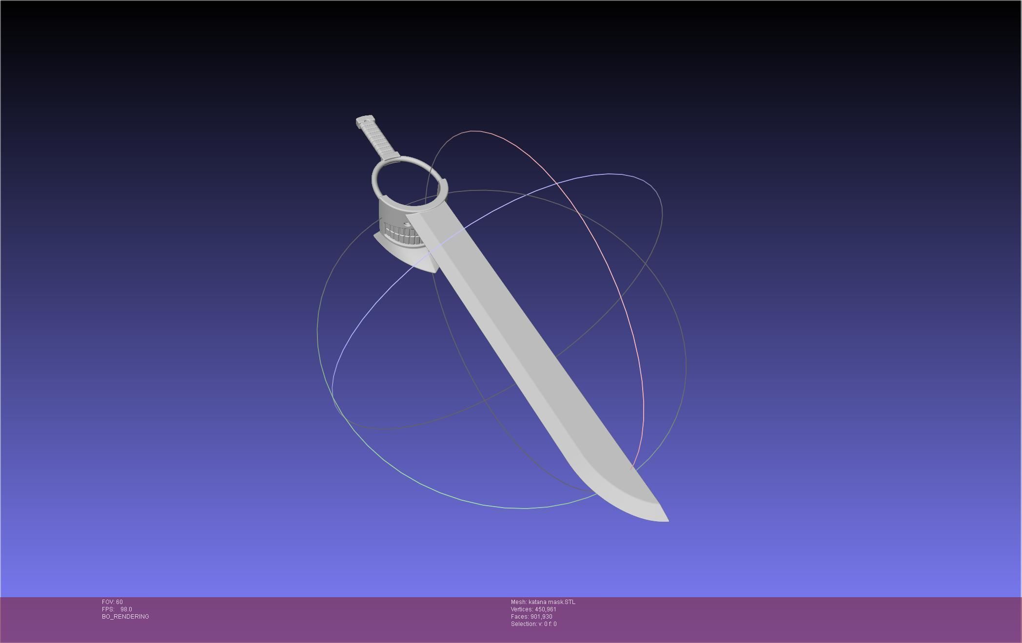 Chainsaw Man Katana Man Mask Frame 3D print model_6