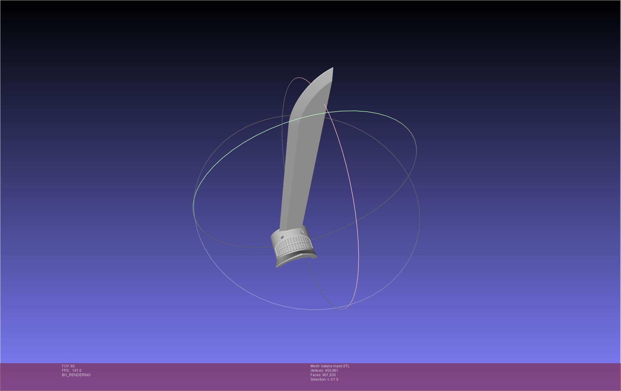 Chainsaw Man Katana Man Mask Frame 3D print model_20