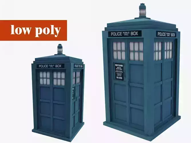 TARDIS Doctor Who Low-poly 3D model