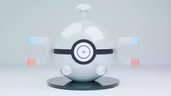 Magnemite Pokemon 3D Model Smooth Stylized Collectible