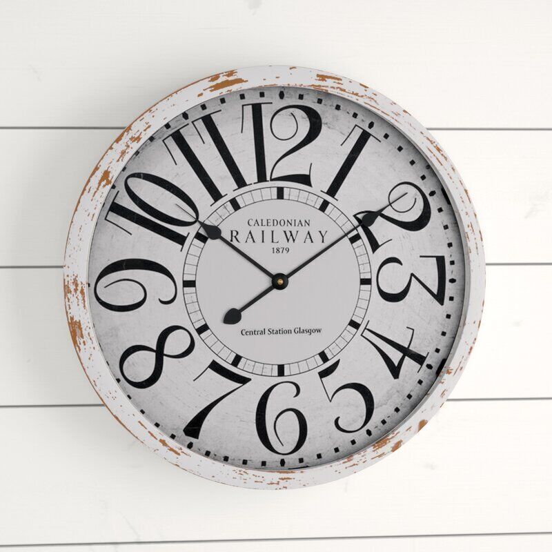 Wood Wall Clock 3D model_2