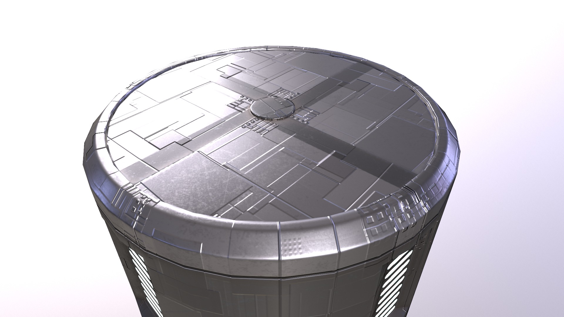Plasteel Cylinder Low-poly 3D model_4