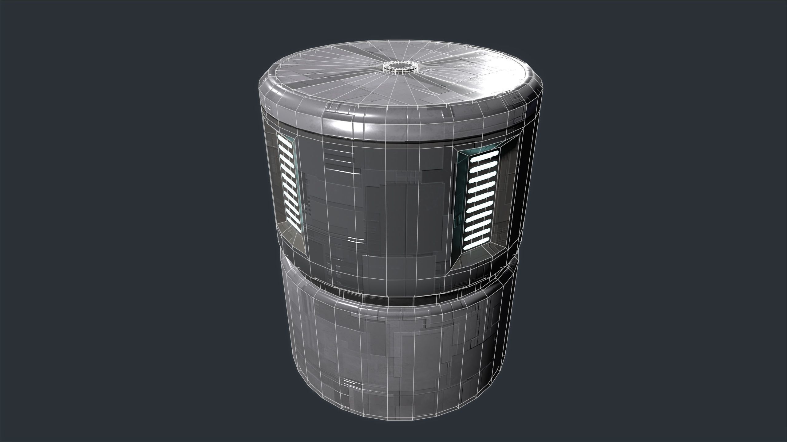 Plasteel Cylinder Low-poly 3D model_3