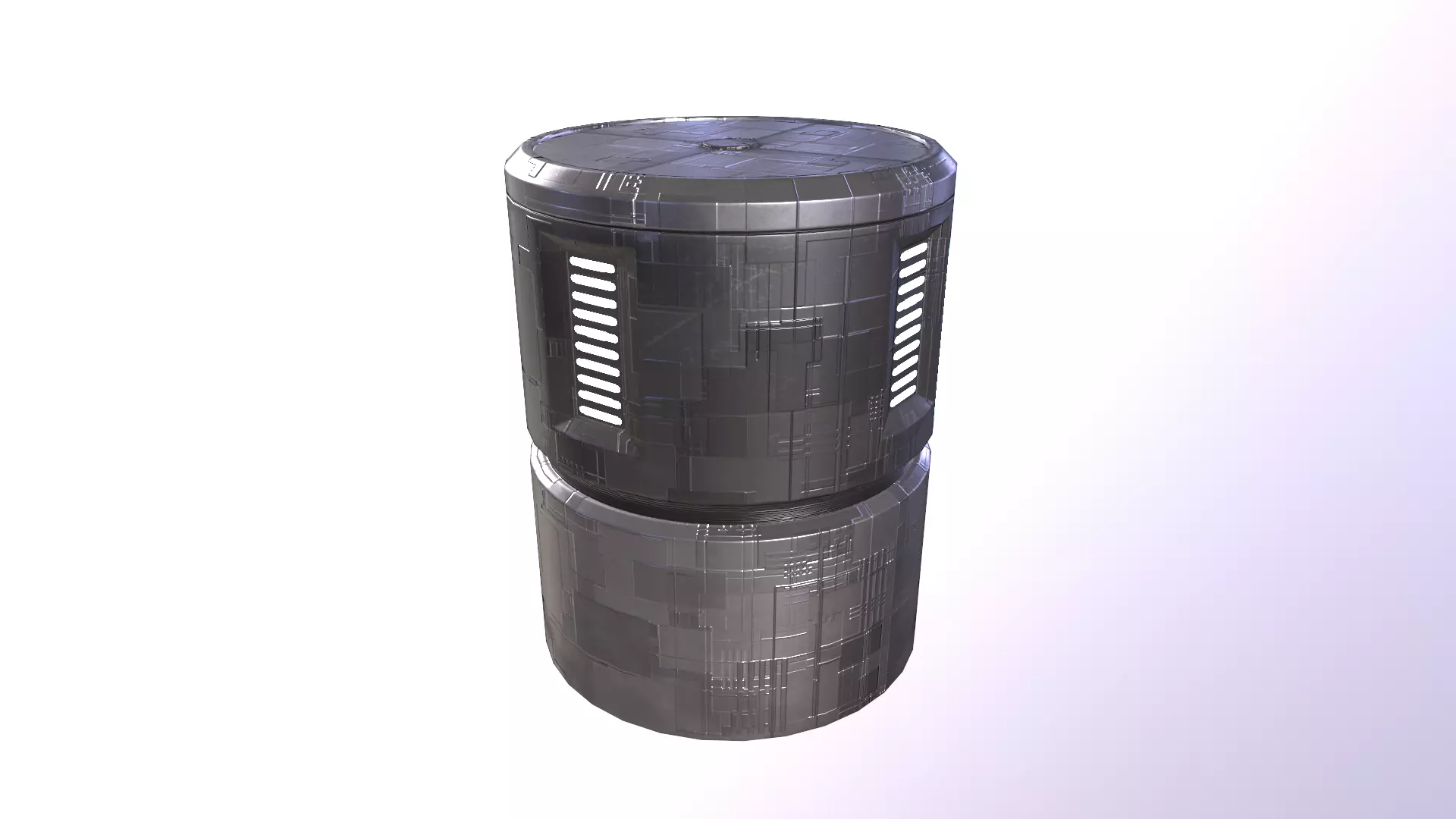 Plasteel Cylinder Low-poly 3D model_0