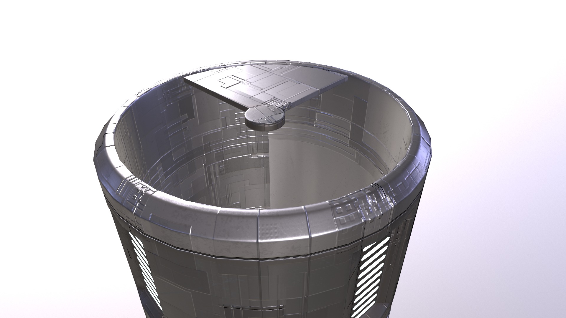 Plasteel Cylinder Low-poly 3D model_5