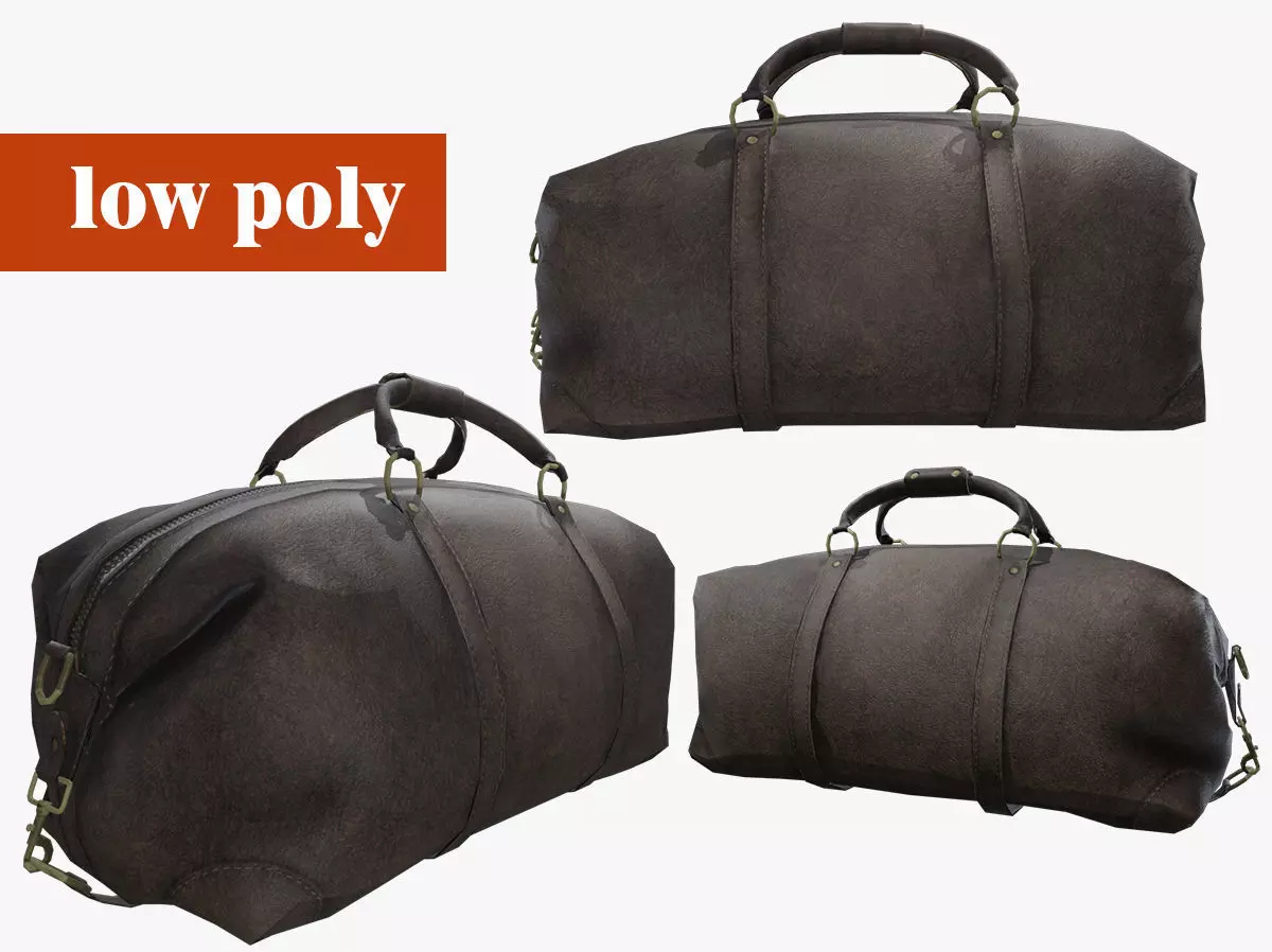 Bag 3d model for unity Low-poly 3D model Low-poly 3D model