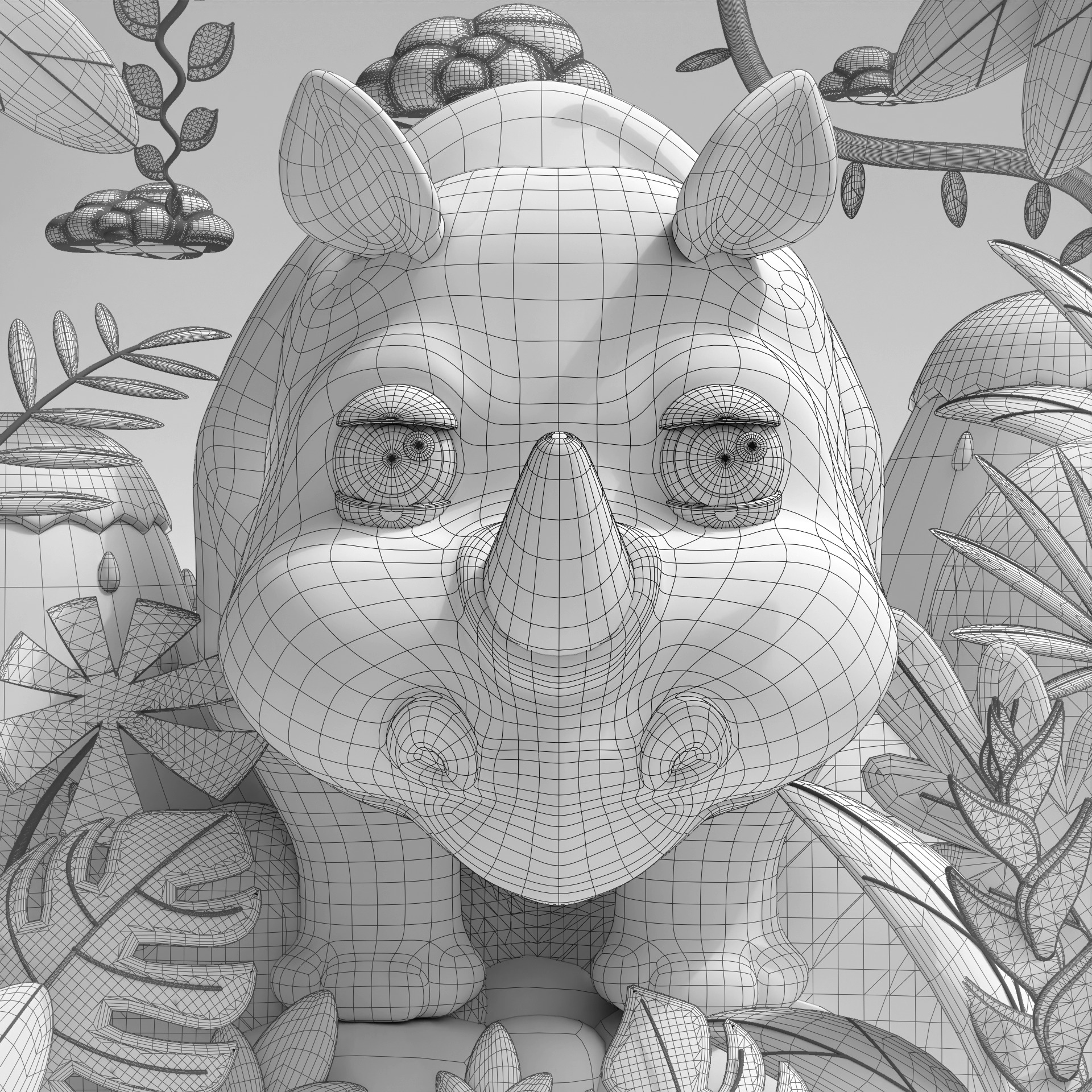 Herbivorous Rhinoceros Species Animal 3D model_5