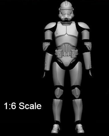 Phase 2 Clone Trooper Armor - Hot Toys - custom Action Figure 3D print model_2