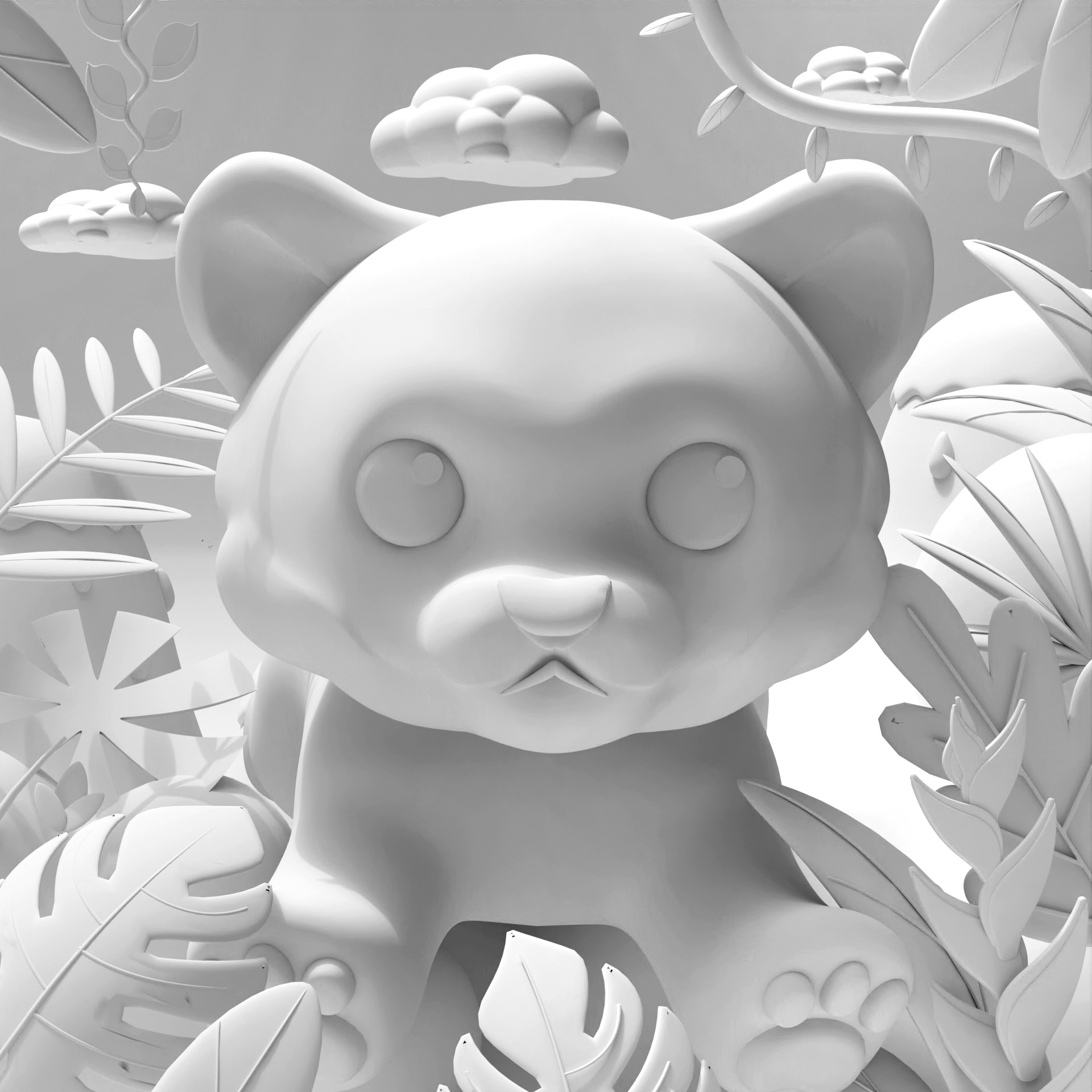 Cute Small Tiger 3D model_4