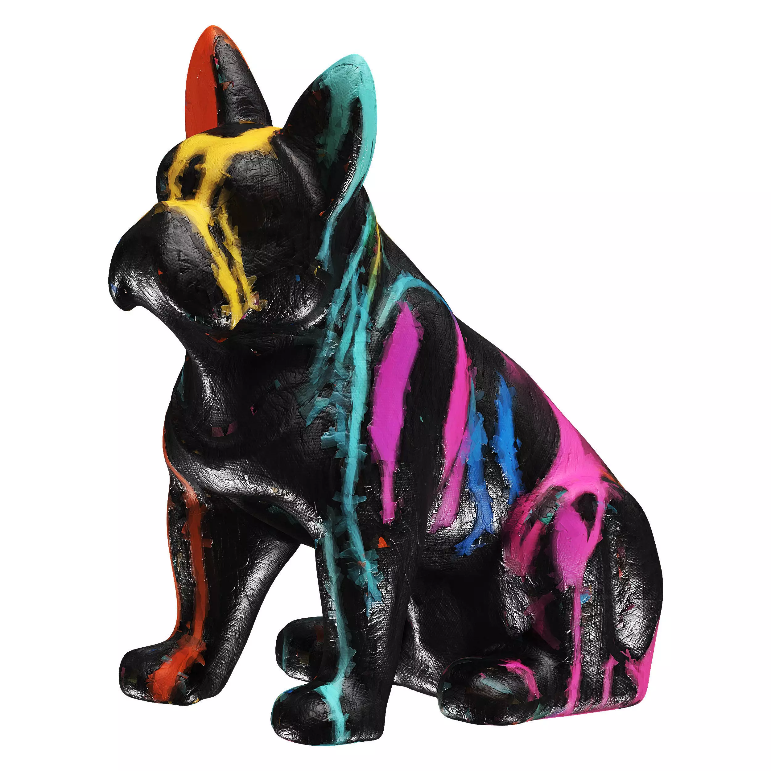 Painting Dog Low-poly 3D model