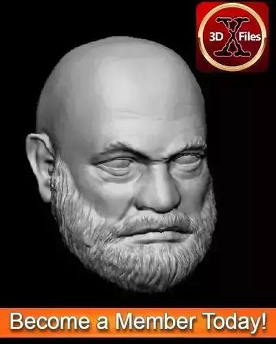 Old Man Rex Head Sculpt - Star Wars Custom Action Figure 