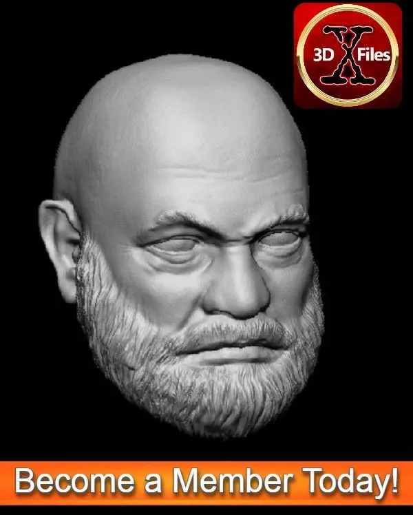 Old Man Rex Head Sculpt - Star Wars Custom Action Figure 3D print model