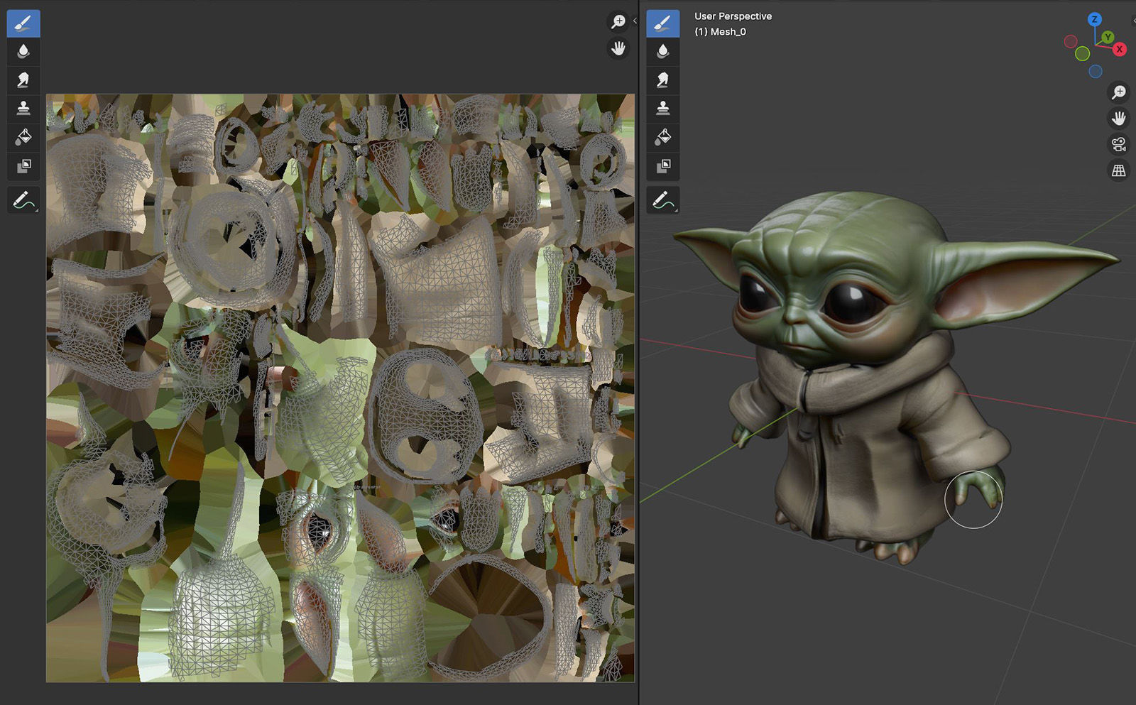 Chibi Baby Yoda - Grogu in 3D Cutest Form Low-poly 3D model_6