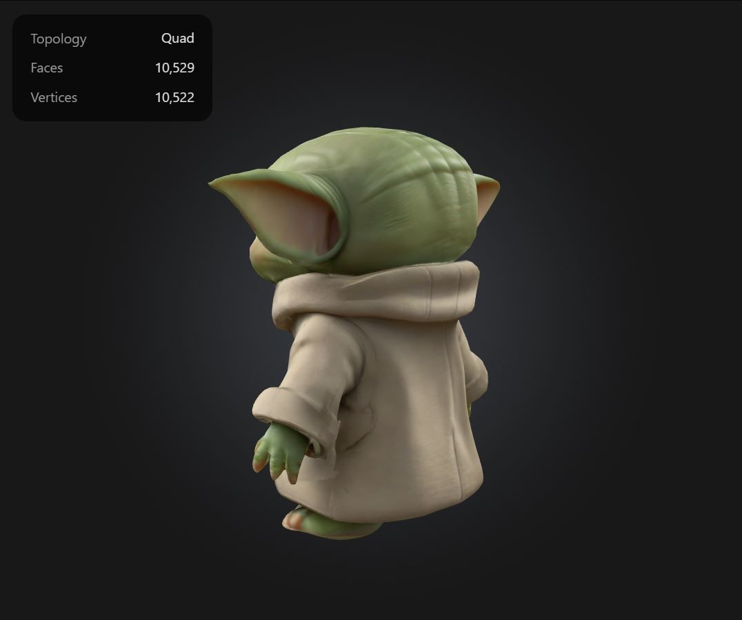 Chibi Baby Yoda - Grogu in 3D Cutest Form Low-poly 3D model_5