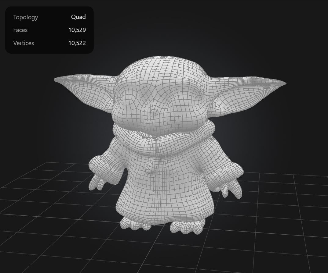 Chibi Baby Yoda - Grogu in 3D Cutest Form Low-poly 3D model_2