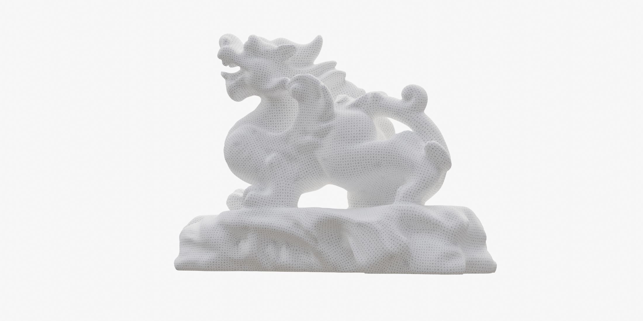 Green Chinese Dragon Statue 3D model_9