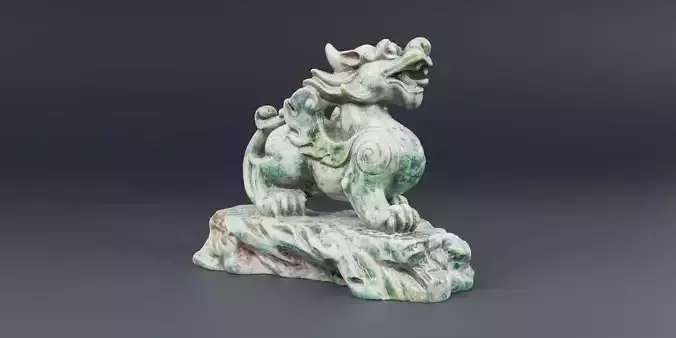 Green Chinese Dragon Statue