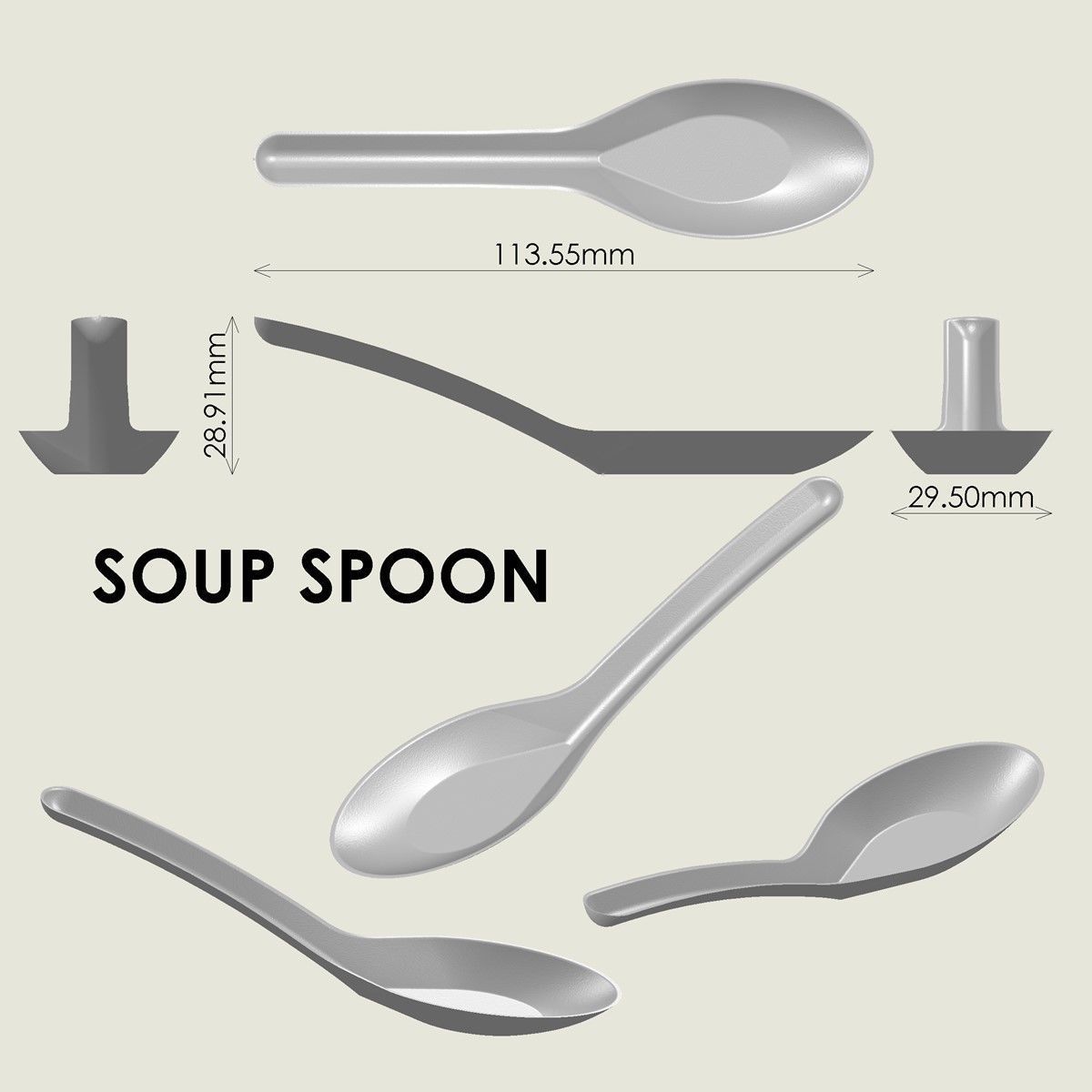 Soup Spoon 3D print model_3
