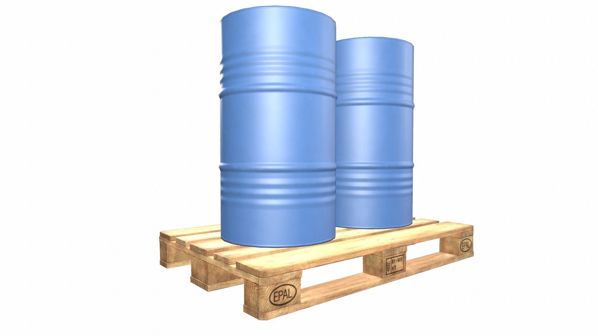 Pallet With Barrels Low-poly 3D model_9