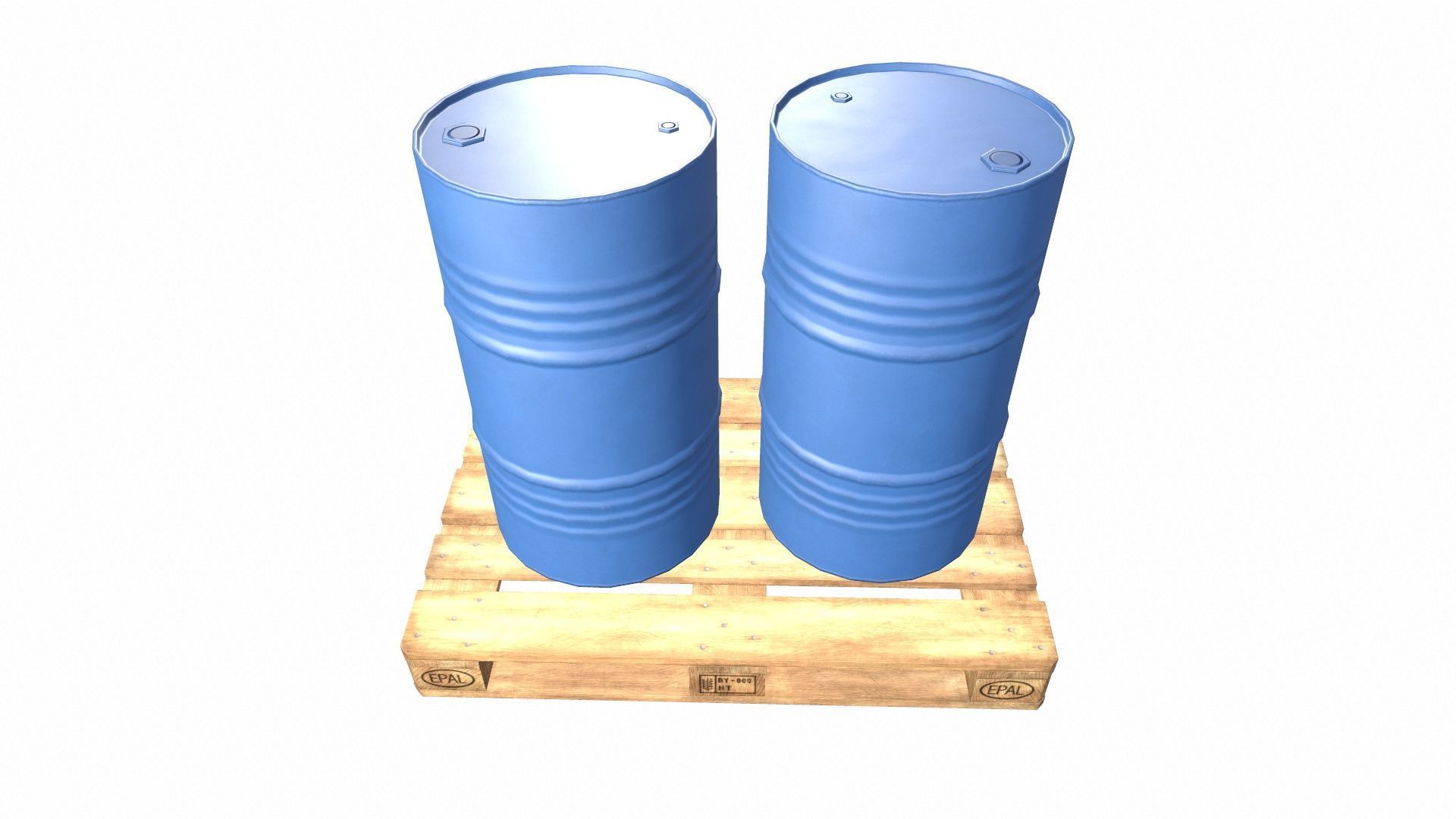 Pallet With Barrels Low-poly 3D model_2