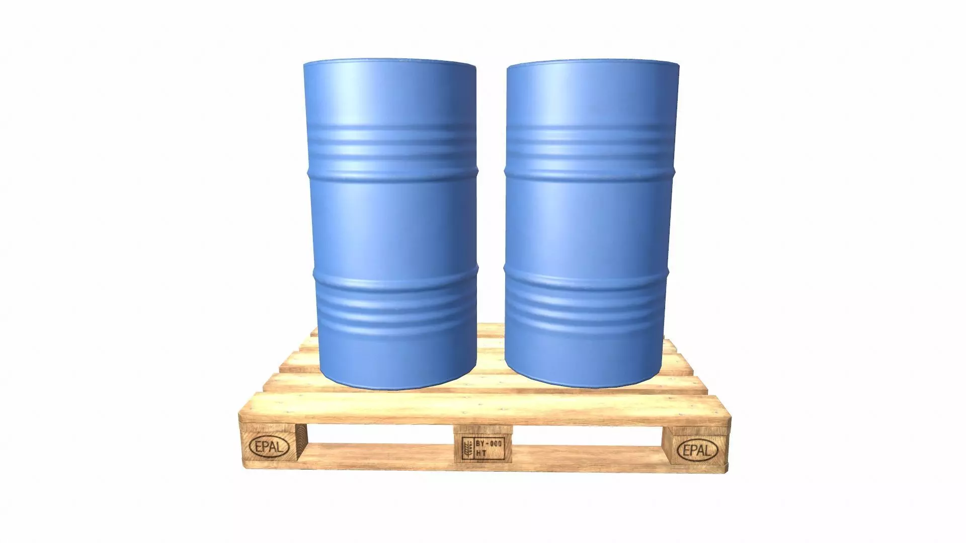 Pallet With Barrels Low-poly 3D model_0