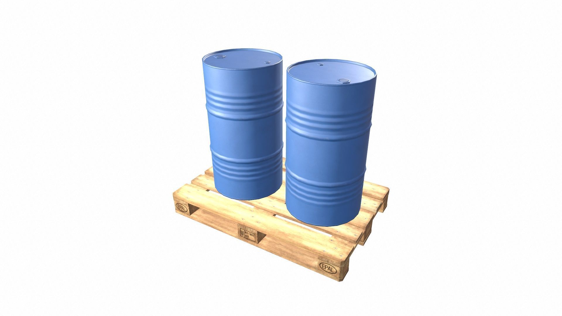 Pallet With Barrels Low-poly 3D model_3