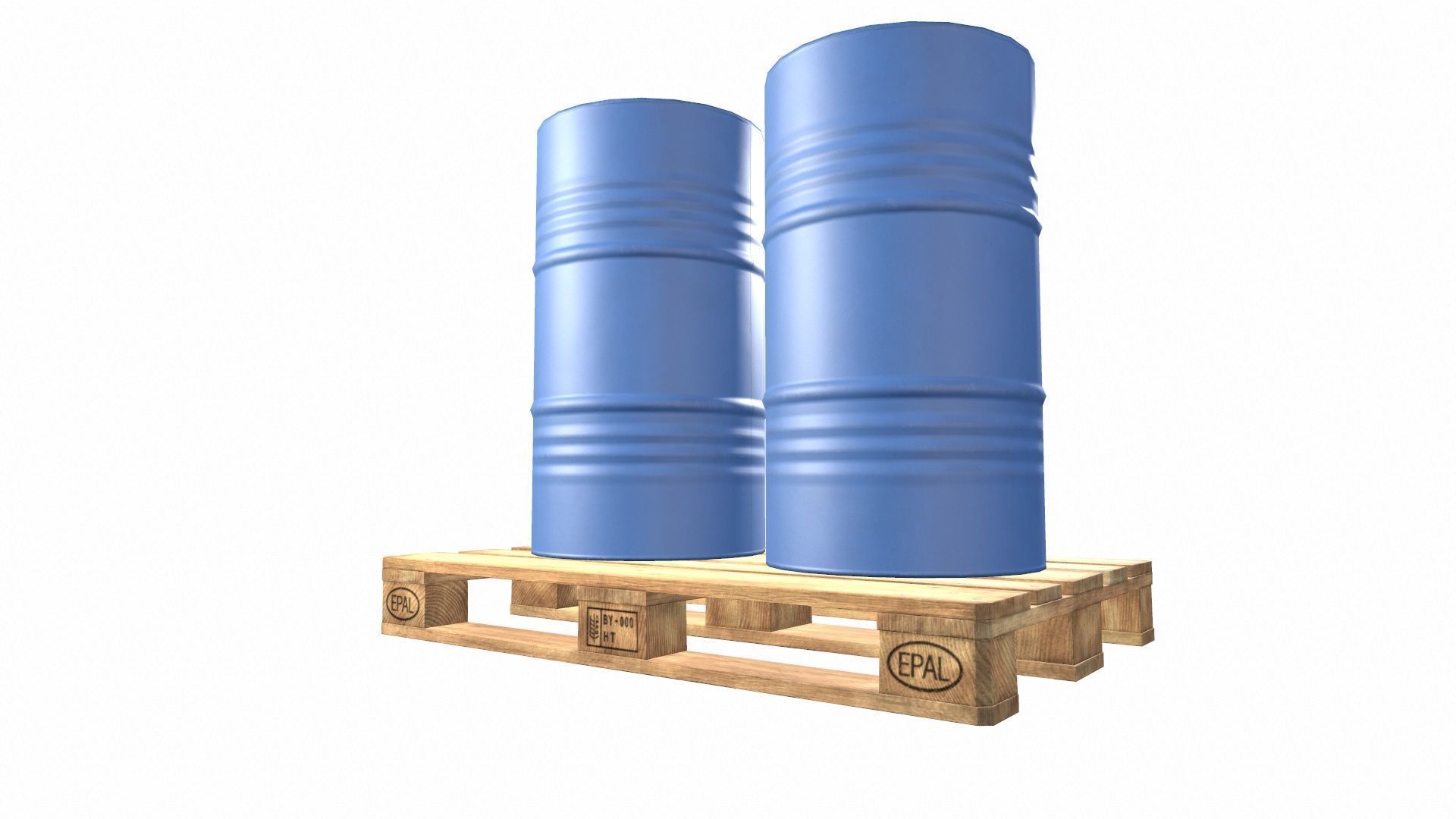Pallet With Barrels Low-poly 3D model_10