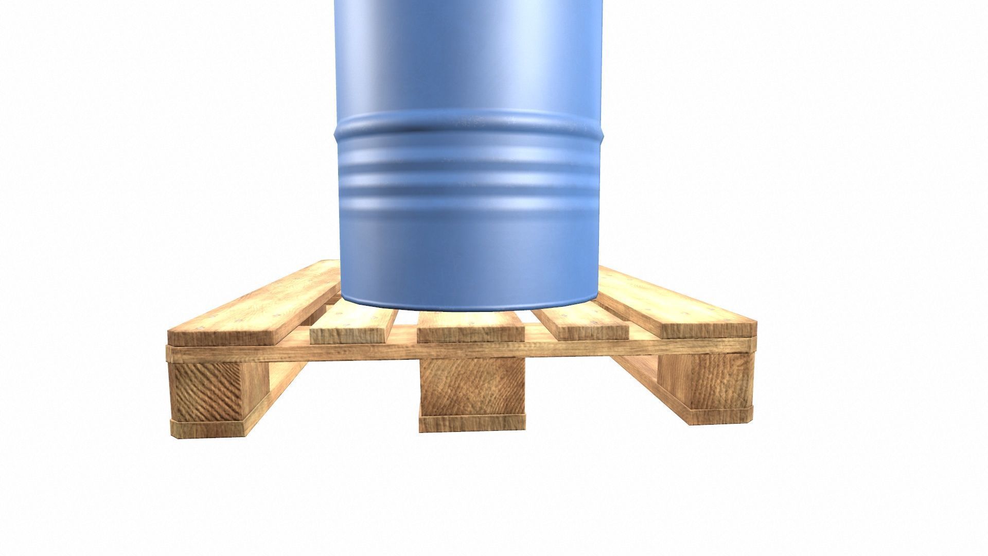 Pallet With Barrels Low-poly 3D model_8