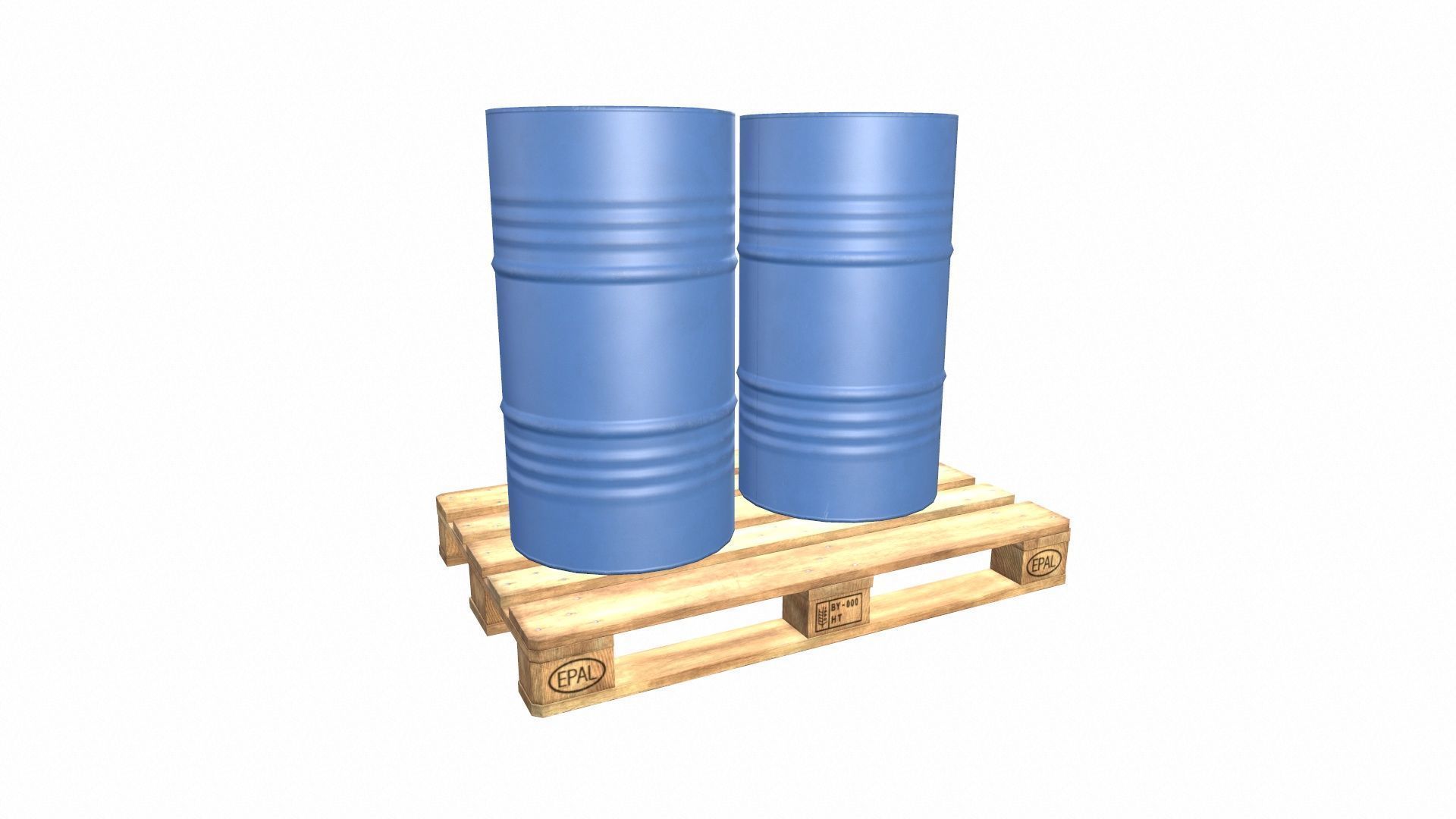 Pallet With Barrels Low-poly 3D model_5