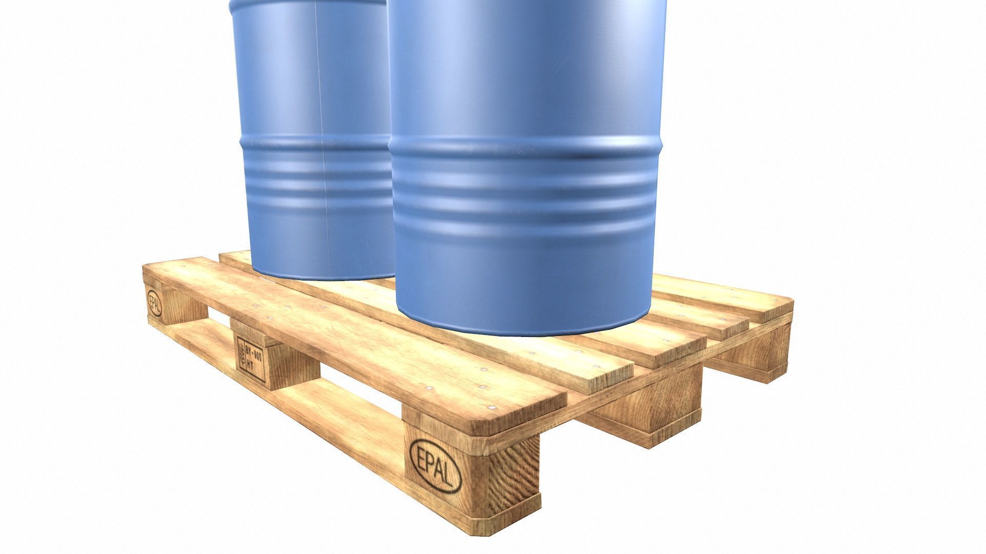 Pallet With Barrels Low-poly 3D model_7