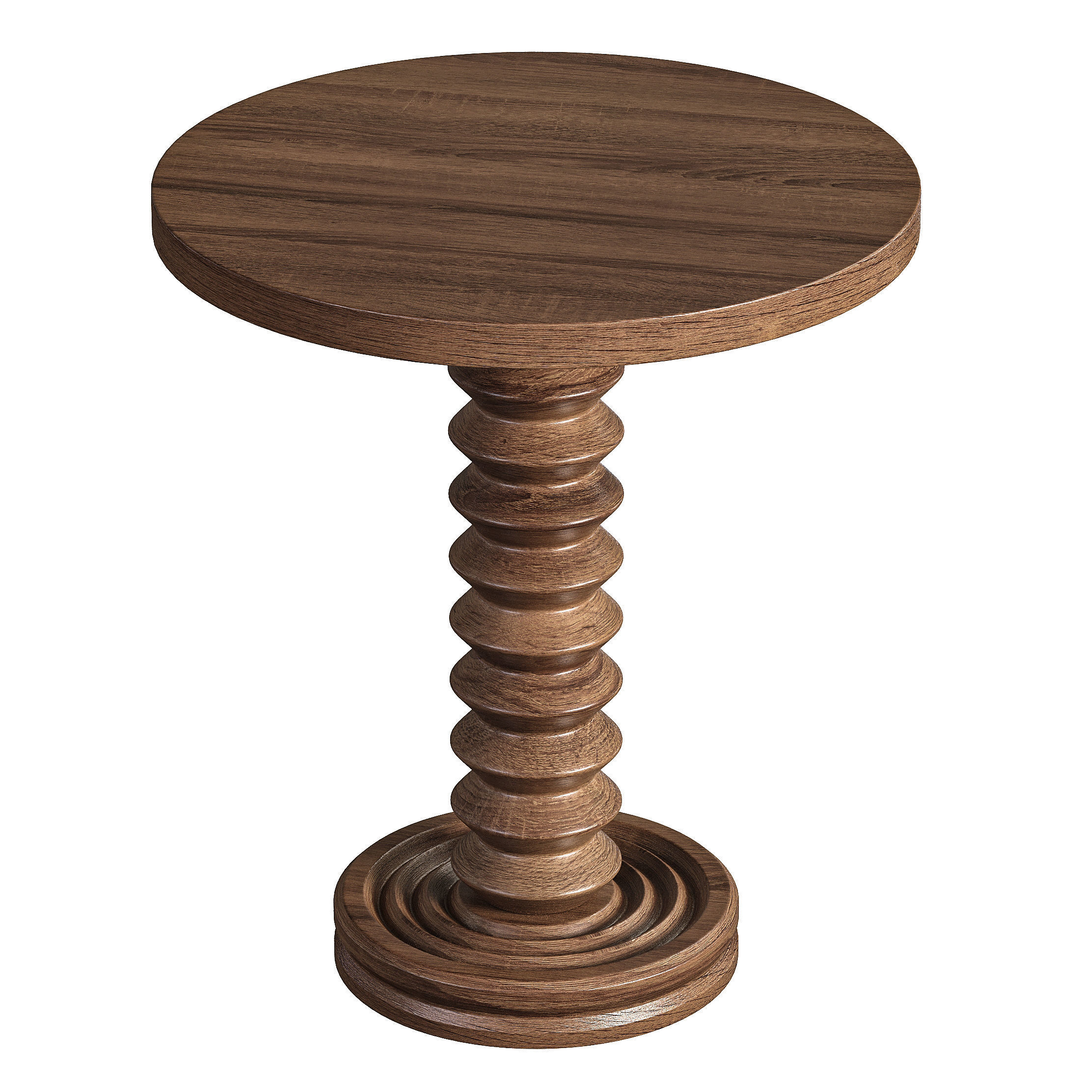 French Wood Side Table Free 3D model_1