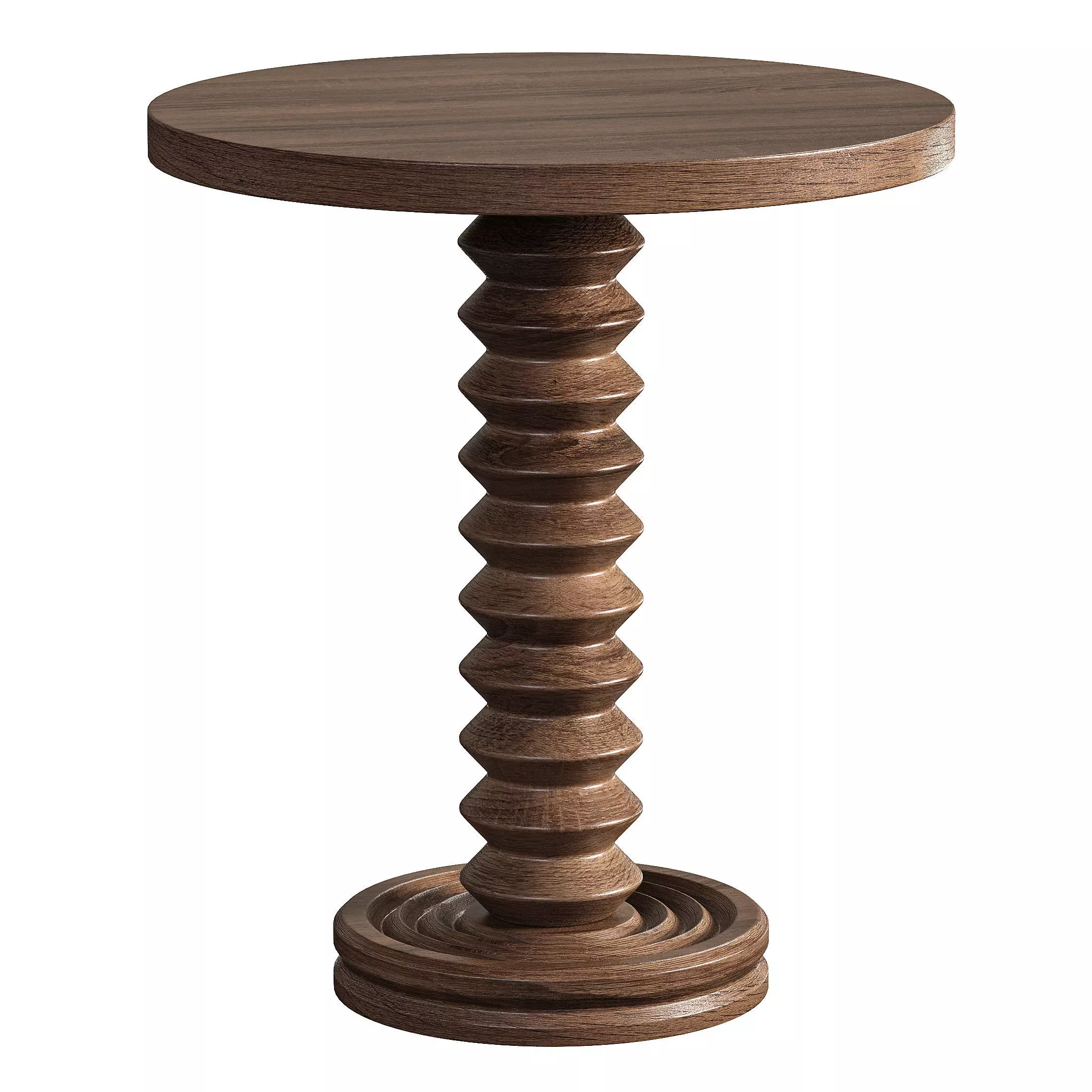 French Wood Side Table Free 3D model_0