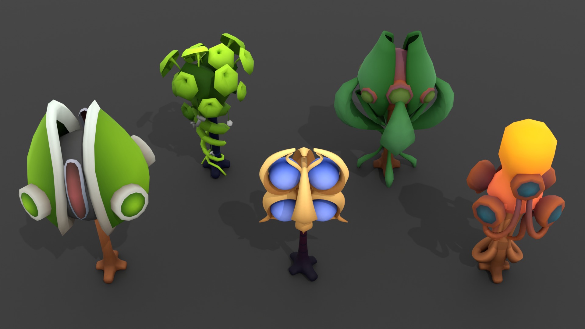 Biomechanical World - Trees Low-poly 3D model_1