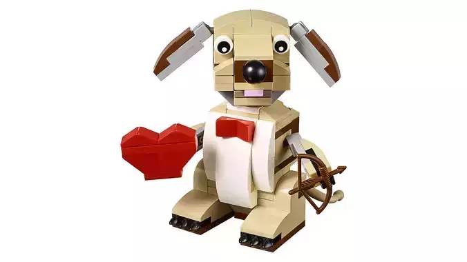 TwindBricks3D - 40201 Valentines Cupid Dog