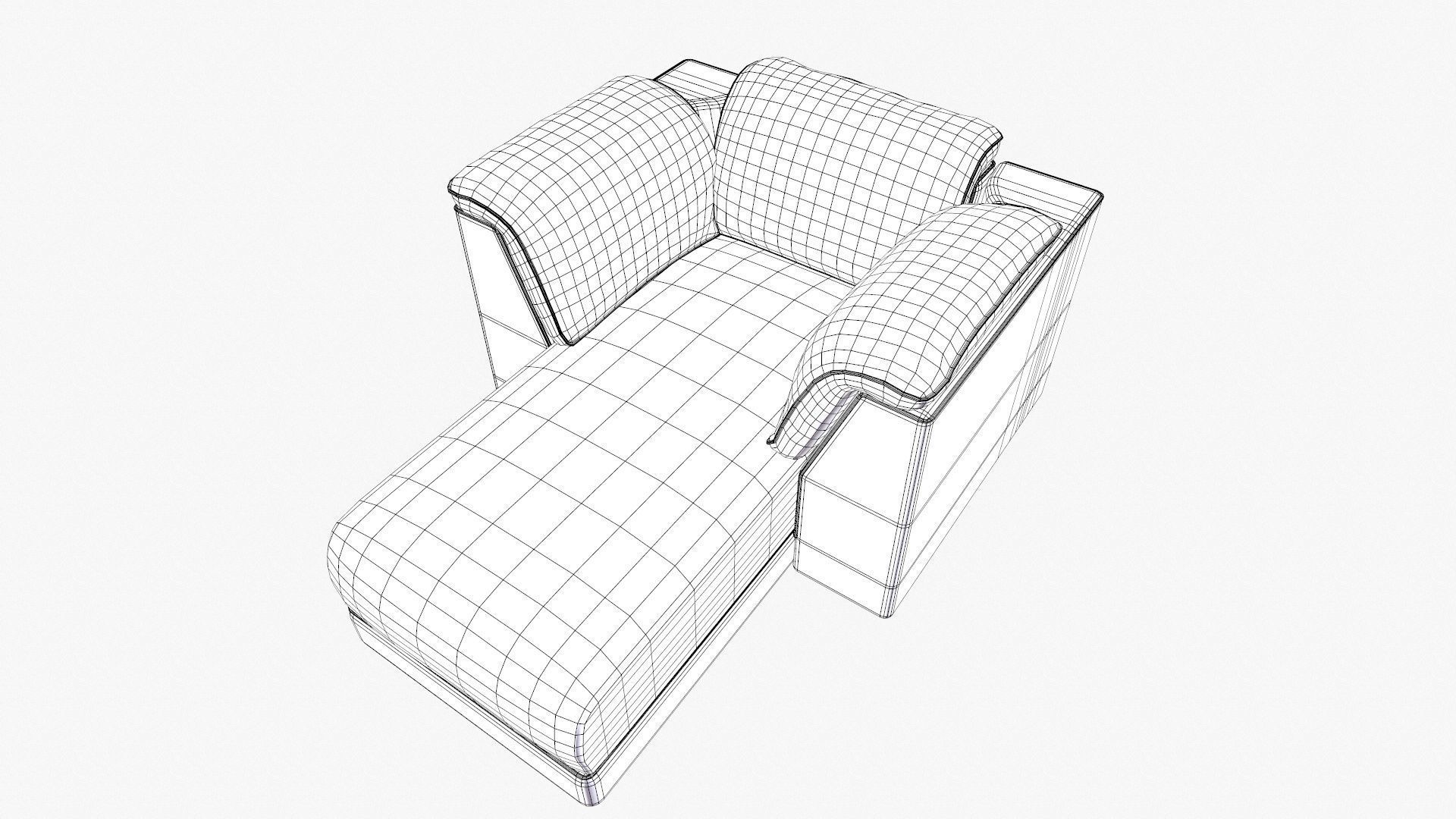 Chaise Lounge Low-poly 3D model_16