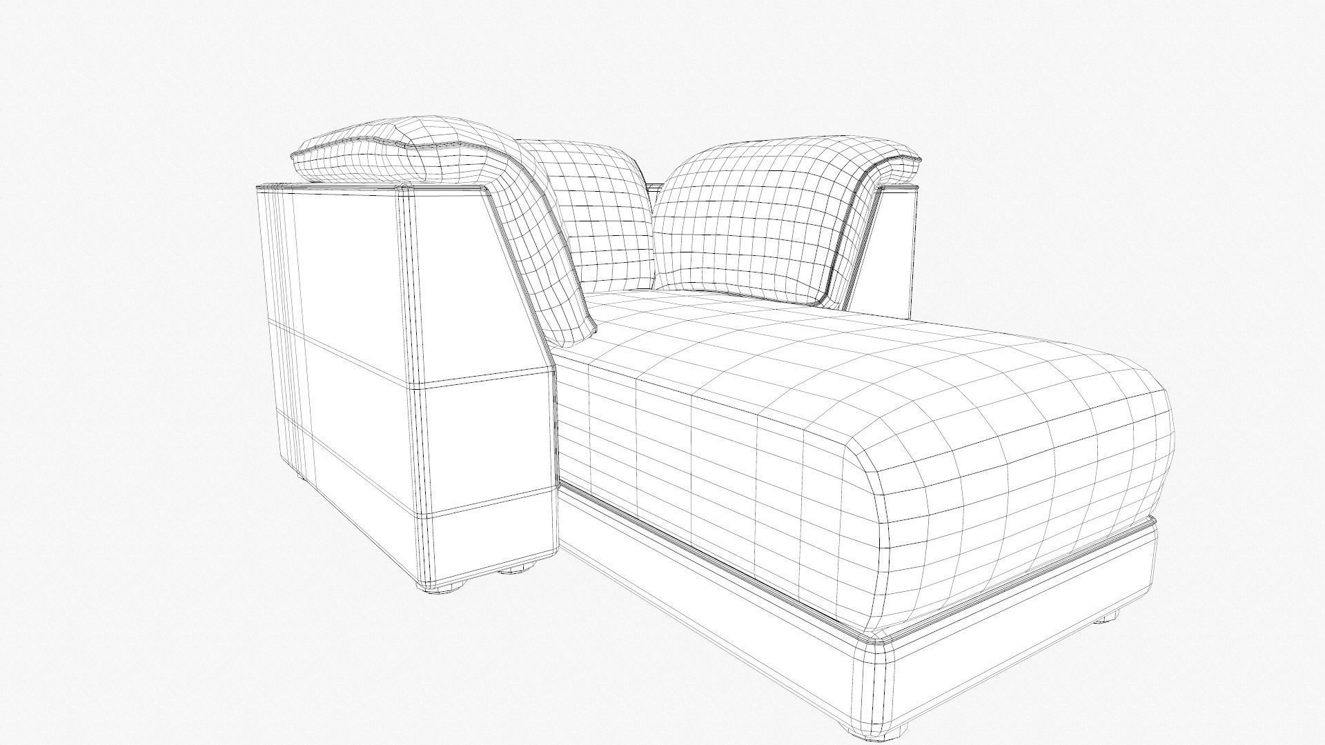 Chaise Lounge Low-poly 3D model_14