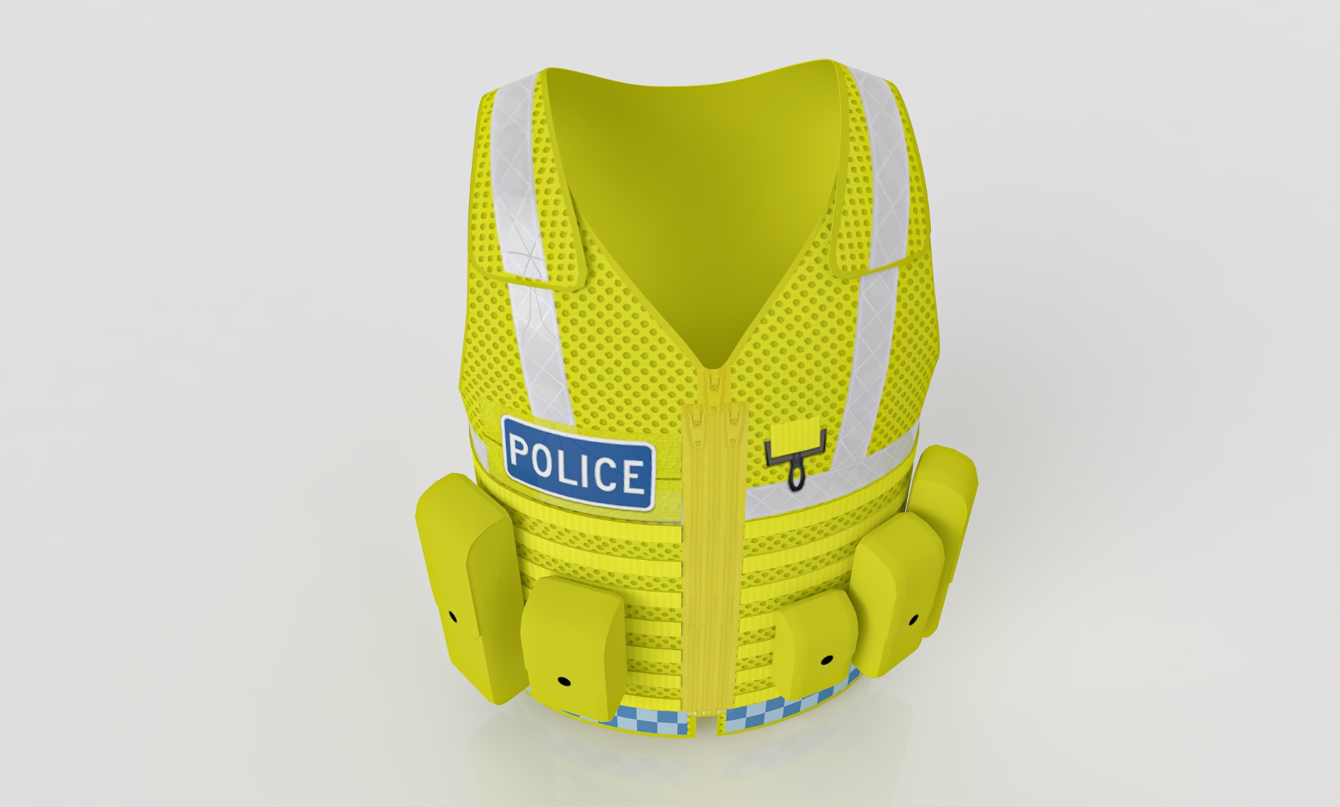Yellow Police Vests Low Poly PBR Textures ready to use Low-poly 3D model_3