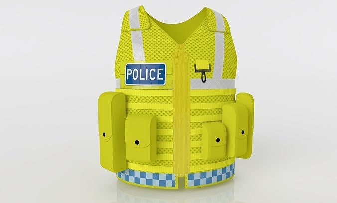 Yellow Police Vests Low Poly PBR Textures ready to use Low-poly 3D model