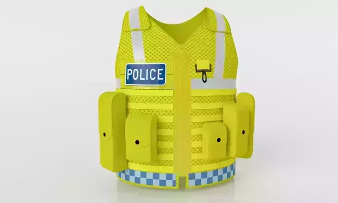 Yellow Police Vests Low Poly PBR Textures ready to use